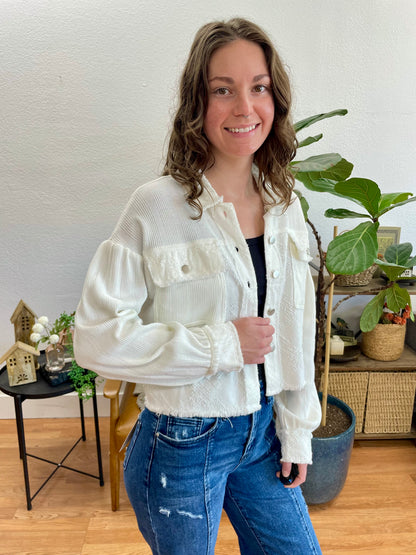 Off White Cropped Jacket