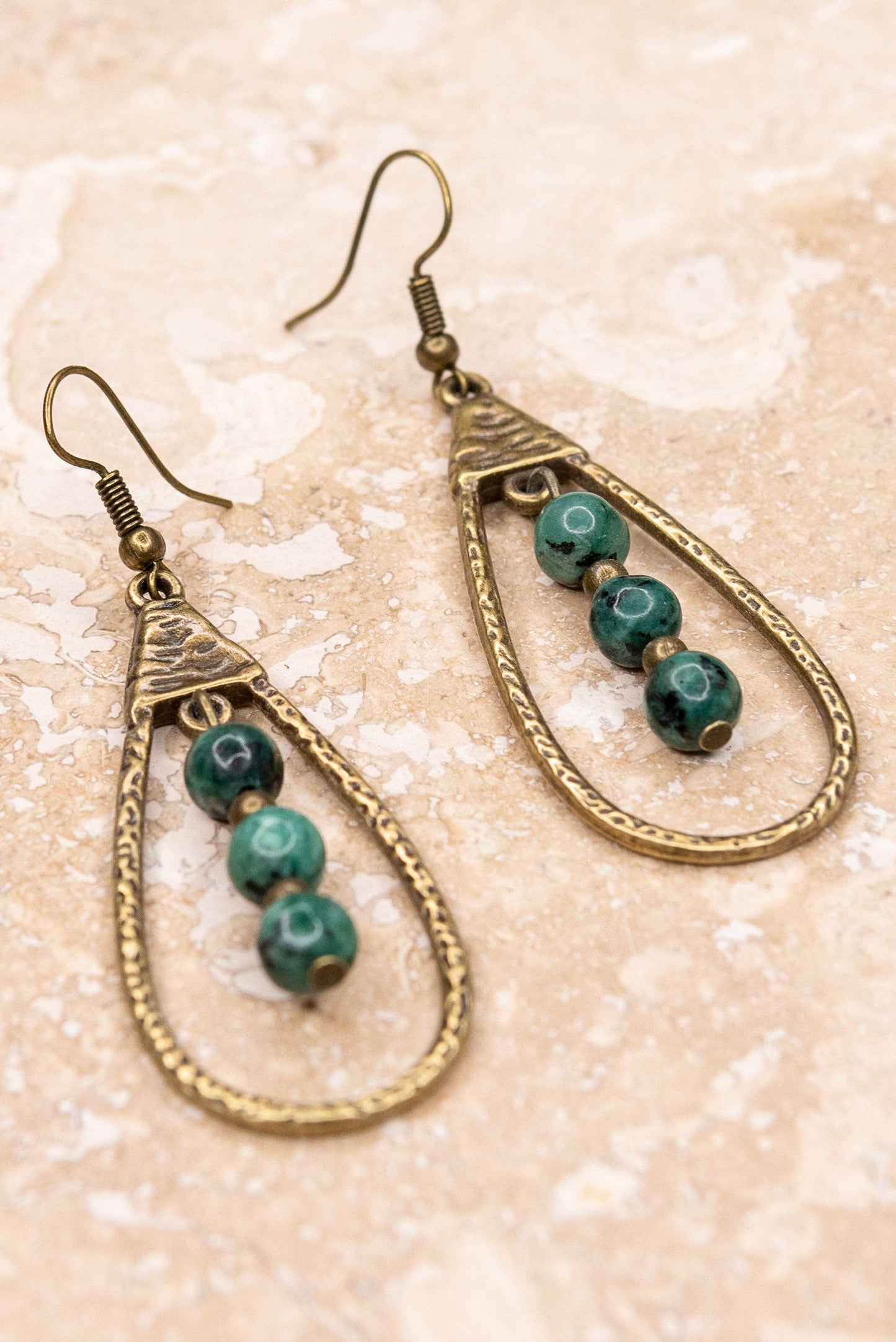 Sherri Earrings in African Turquoise - Terra Cottage