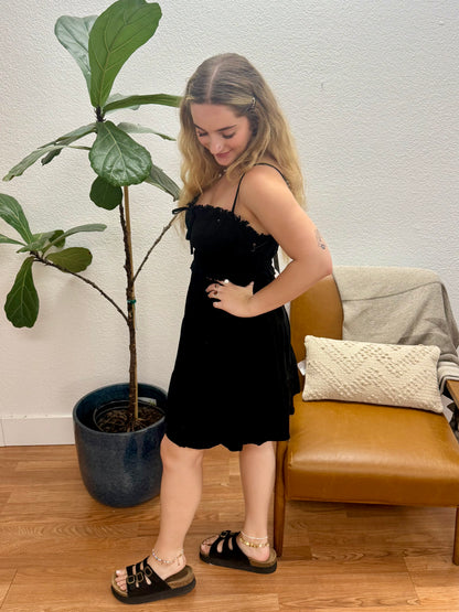 Black Ruching Cami Dress