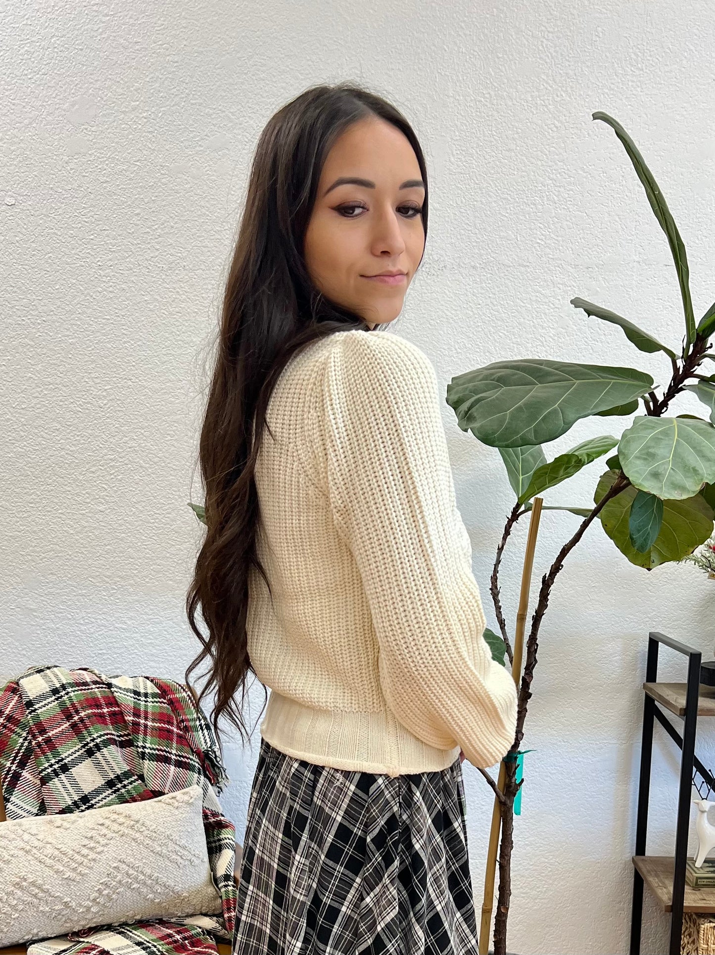 Cream Embroidered Sweater