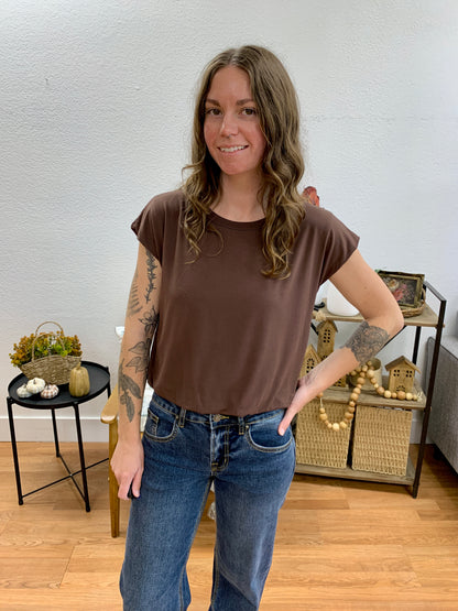 Chocolate Balloon Hem Top