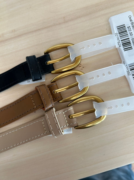 Oval Braid Faux Leather Belt
