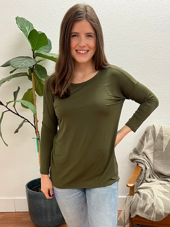 Olive Modal Tunic Top
