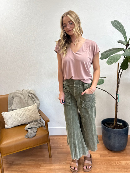 Rose Cupro Modal V-Neck top
