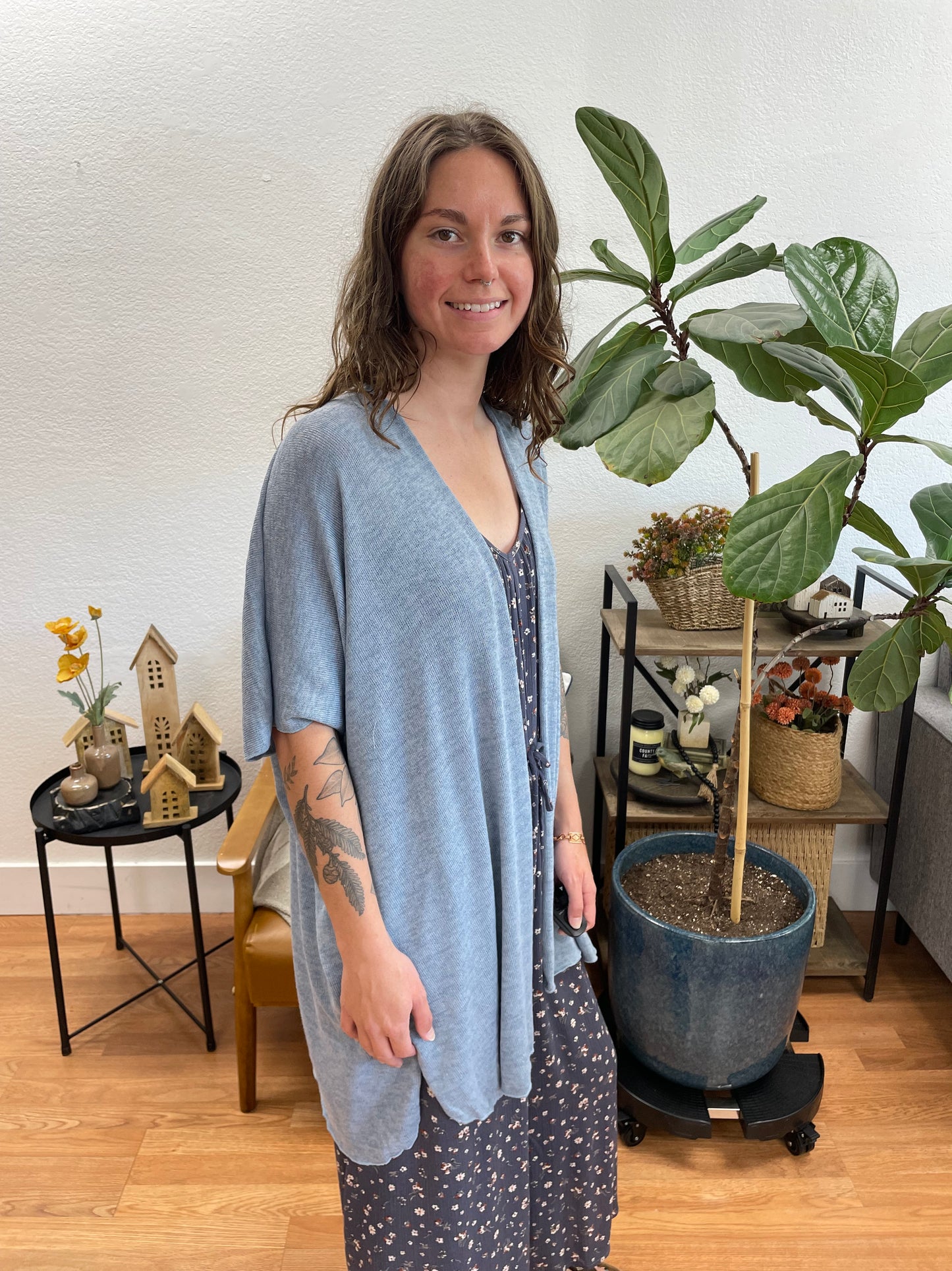 Slate Short Sleeve Cardigan