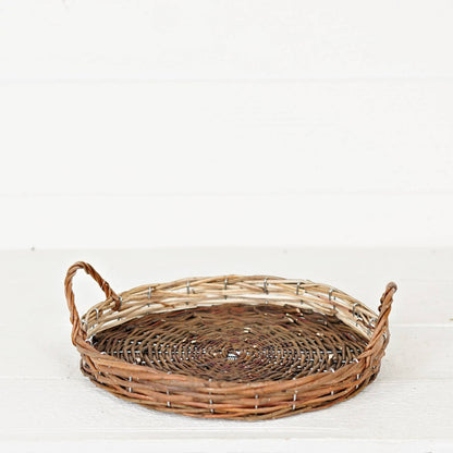 Flat Willow Woven Tray - Terra Cottage