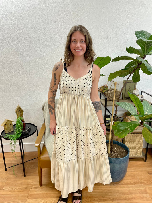 Dots & Stripes Maxi Dress