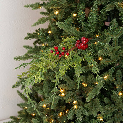 Icy Cedar Pine and Red Berry Spray