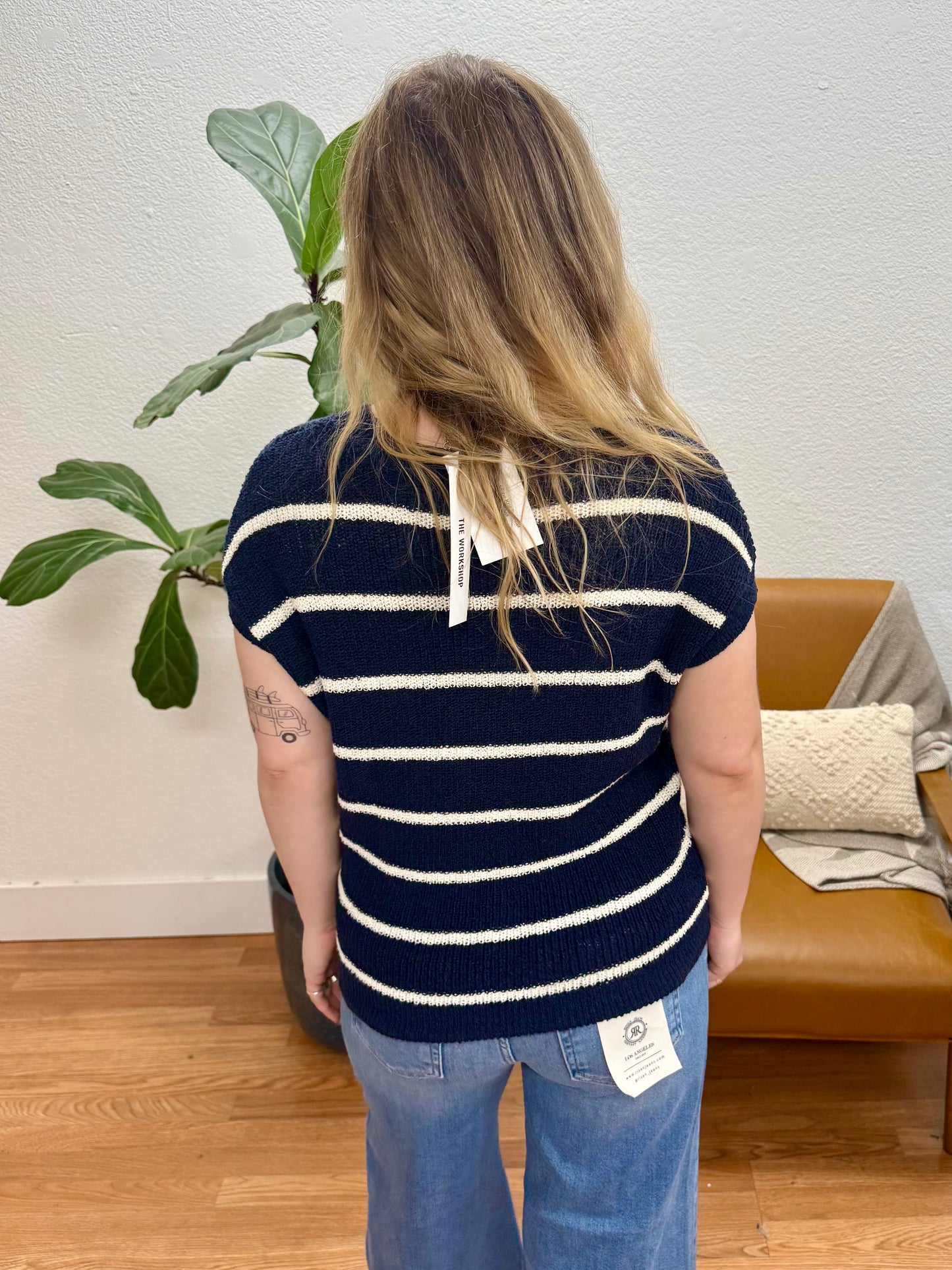 Navy Stripe Knit Sweater