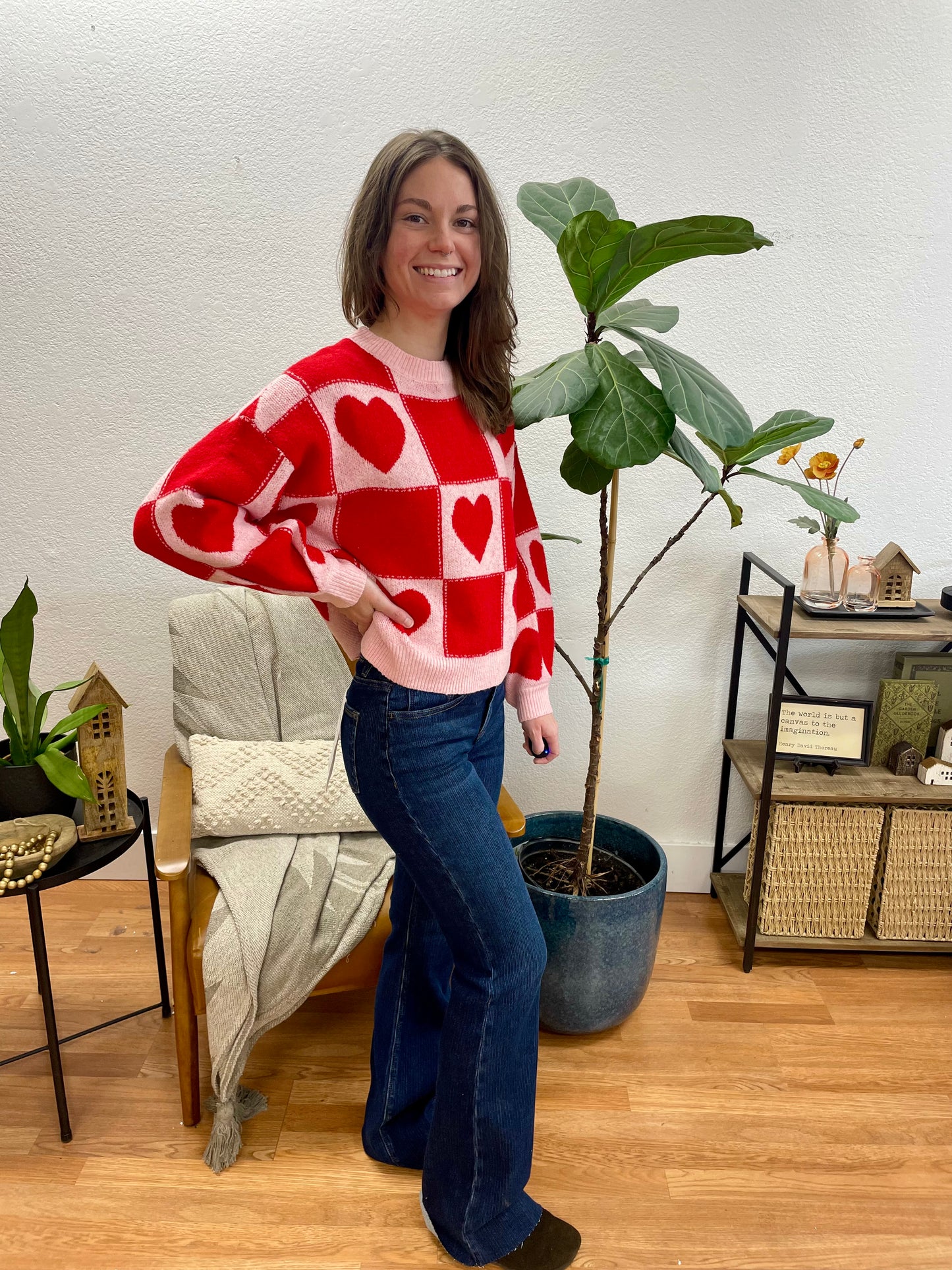 Risen Dark Wash Flare Textured Jeans