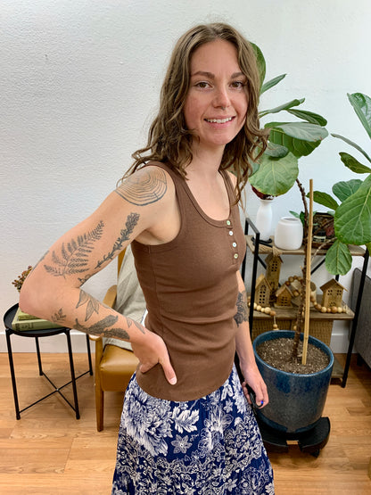 Mocha Henley Tank