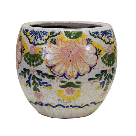 Vintage Floral Pot