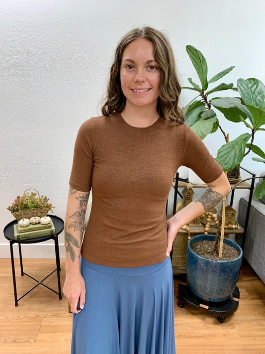 Rust Modal Ribbed Top