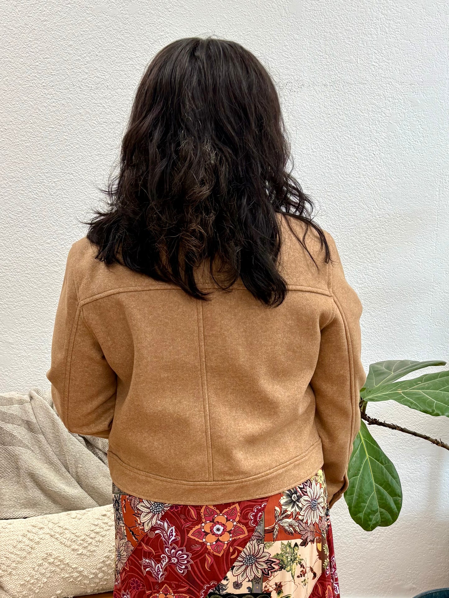 Camel Flat Pocket Zip Up Jacket