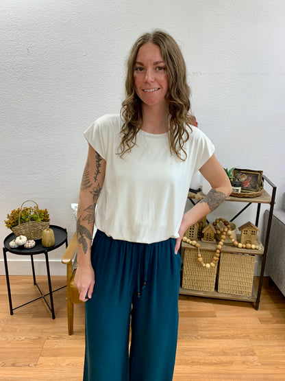 Ivory Balloon Hem Top