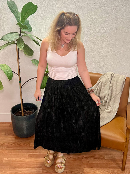 Black Velvet Skirt