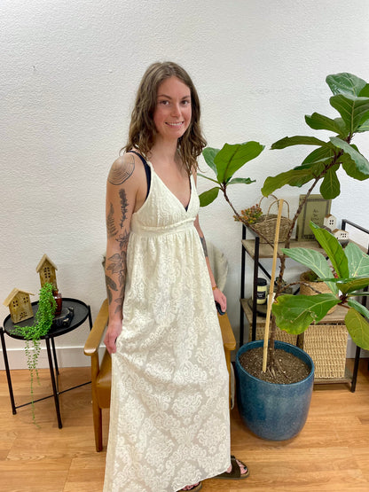 Natural Cross Back Maxi Dress