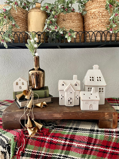 Light Up Electroplated Christmas Village Houses - Sold Separately