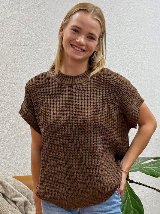 Brown Round Neck Sweater