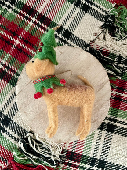 Wool Felt Dog Ornament