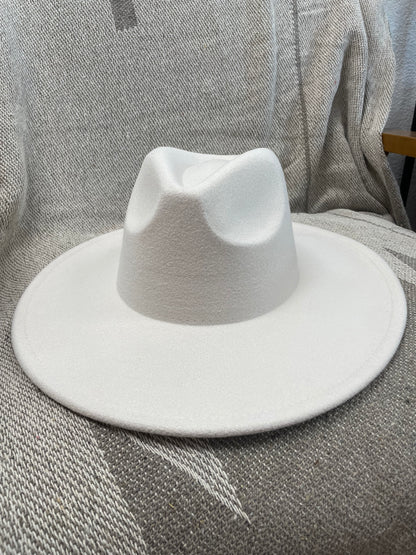 Flat Brim Fedora Hat - Terra Cottage