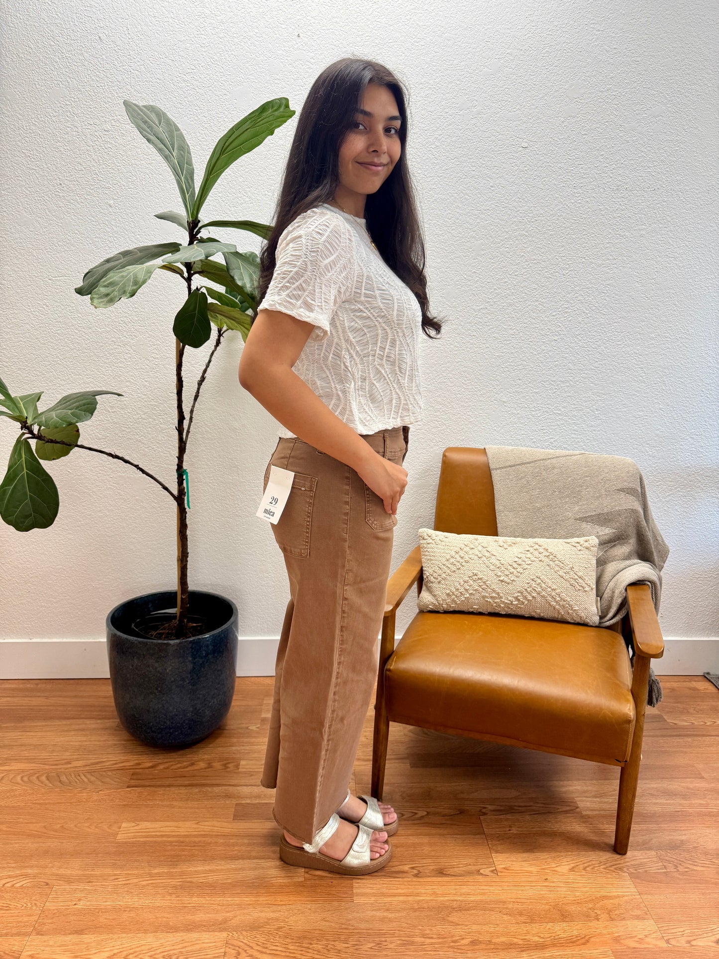 White Elegant Textured Top
