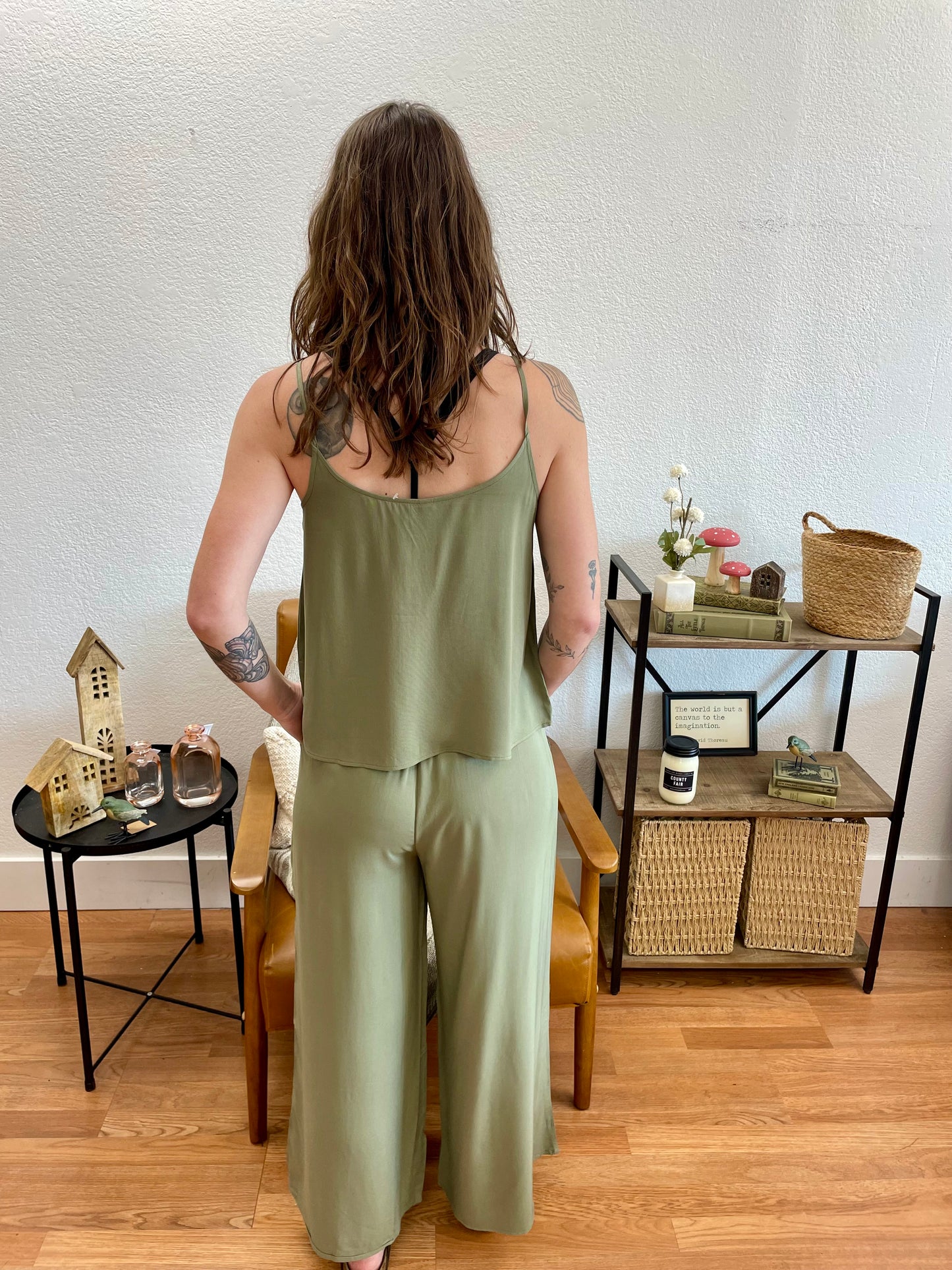 Light Olive Woven Pants