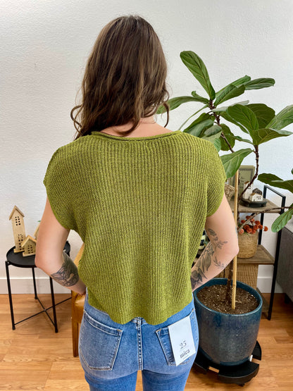 Kiwi Split Neck Knit Top