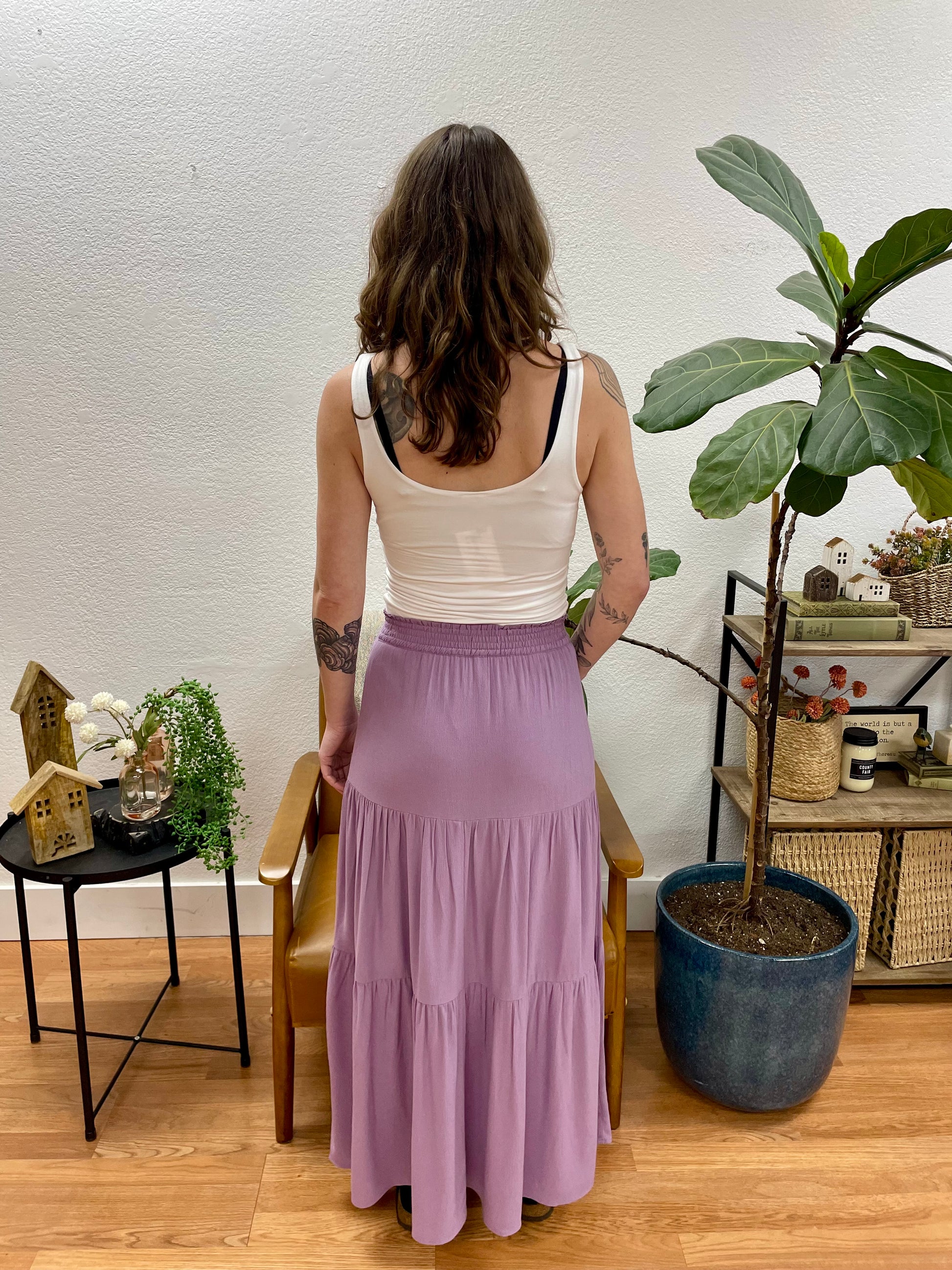 Iris Smocked Waist Tiered Maxi Skirt - Terra Cottage