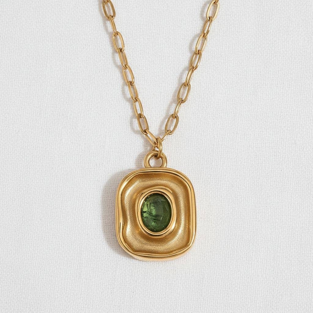 Green Zirconia Pendant Necklace