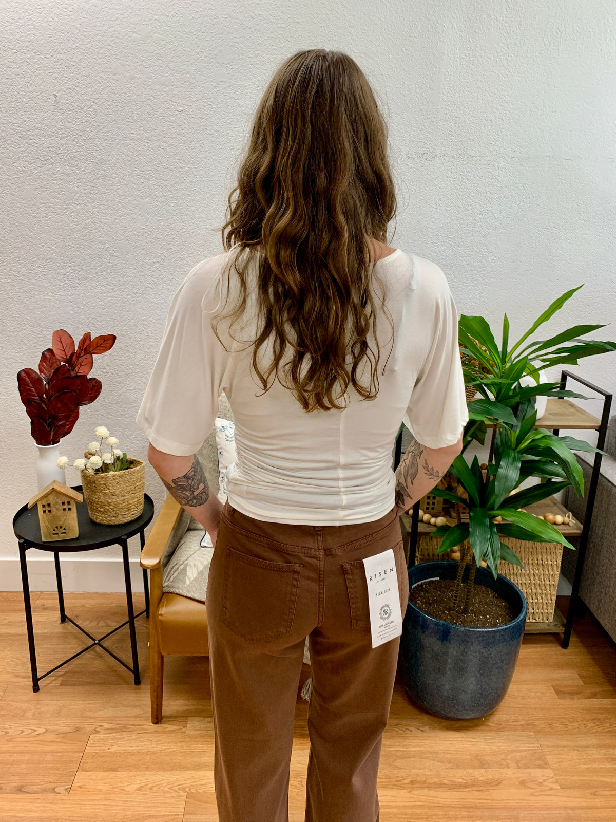 Ivory Shirred Side Top