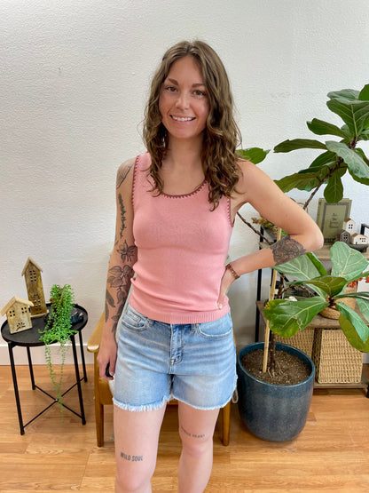 Mica Light Blue Ivy High Rise Shorts