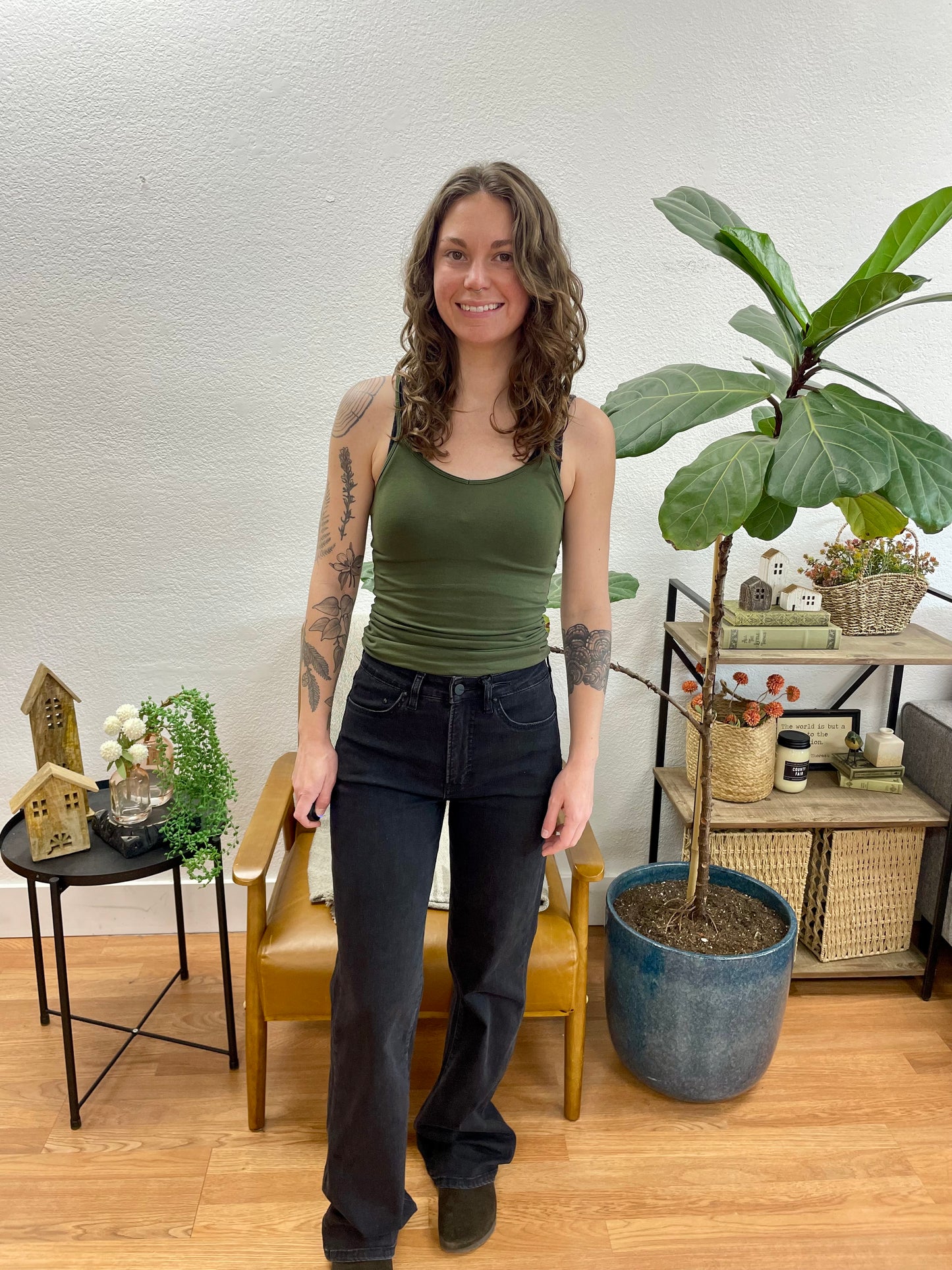 Mica Ink Black Wide Leg Jeans