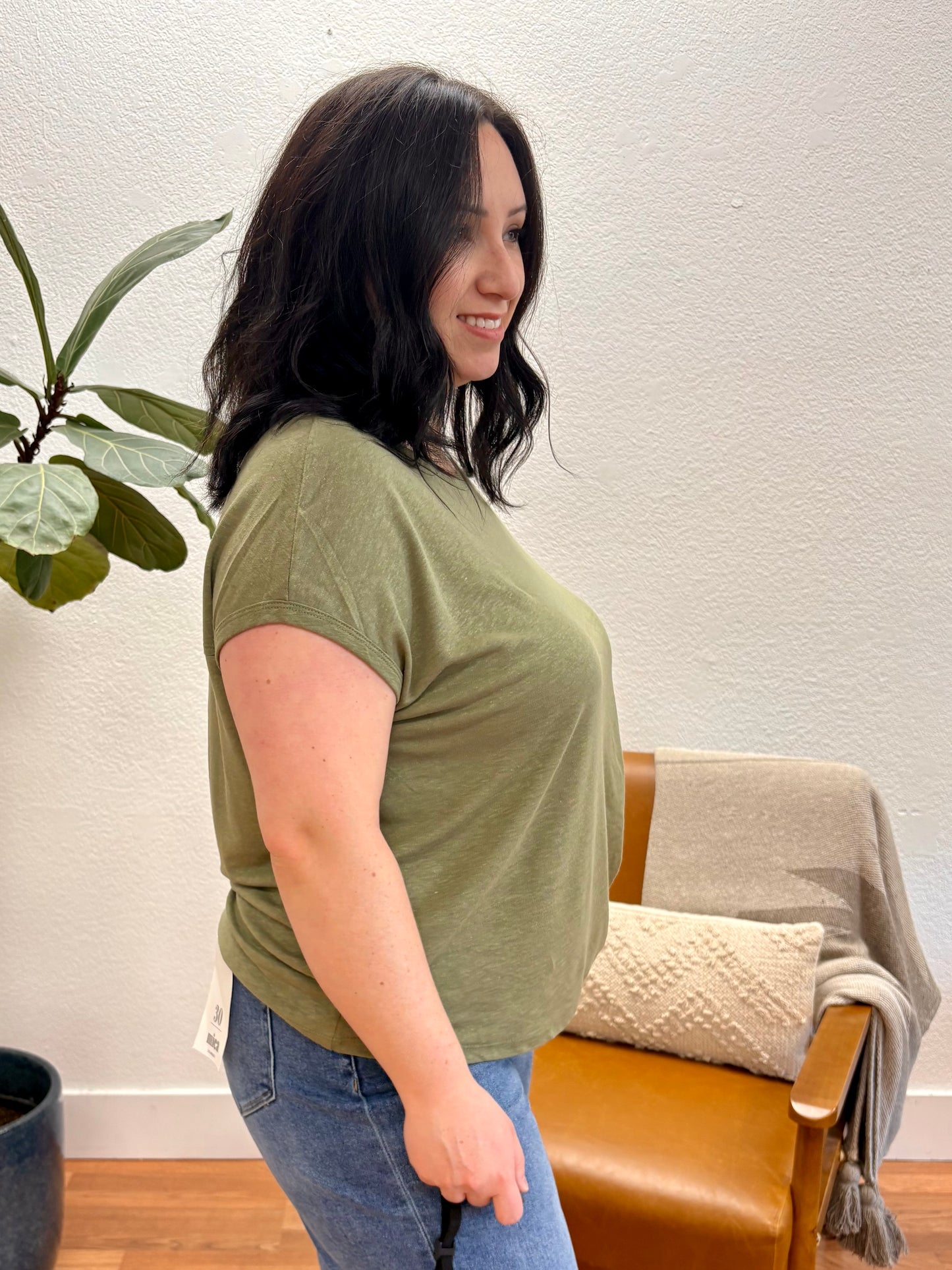 Fern Linen Boxy Tee