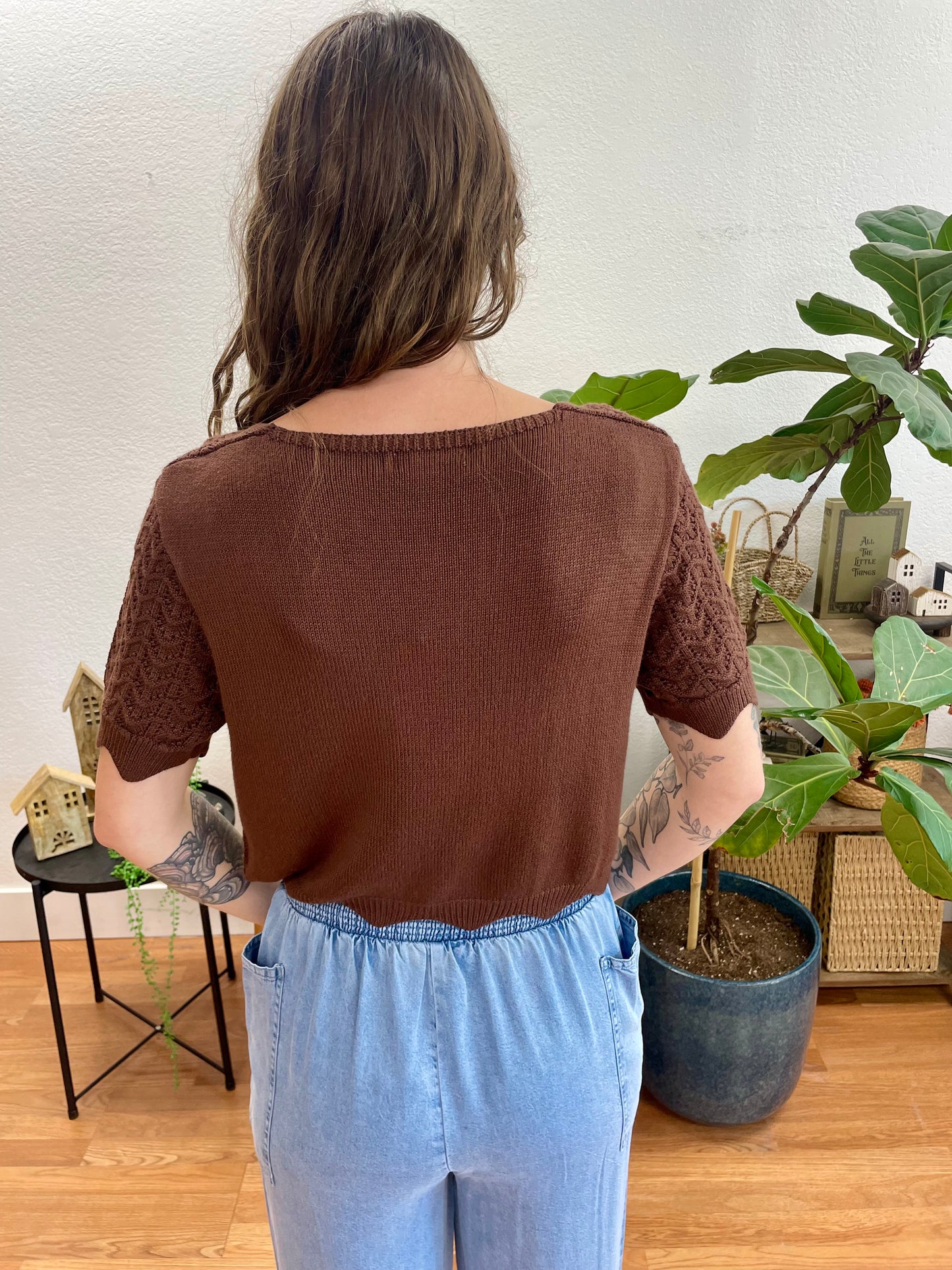 Choco Tie Front Knit Top