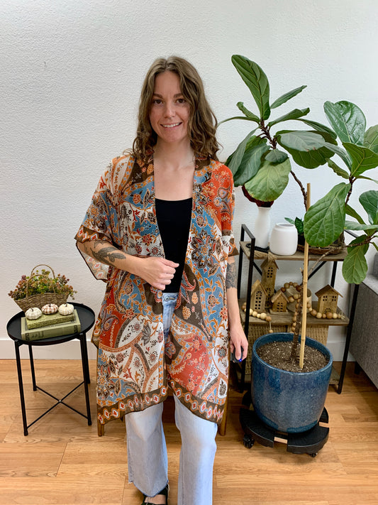 Multi Boho Paisley Patchwork Kimono