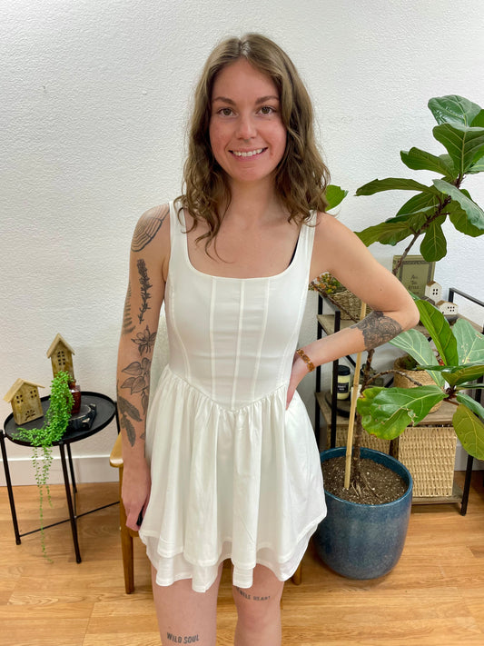 Off White A Line Mini Dress