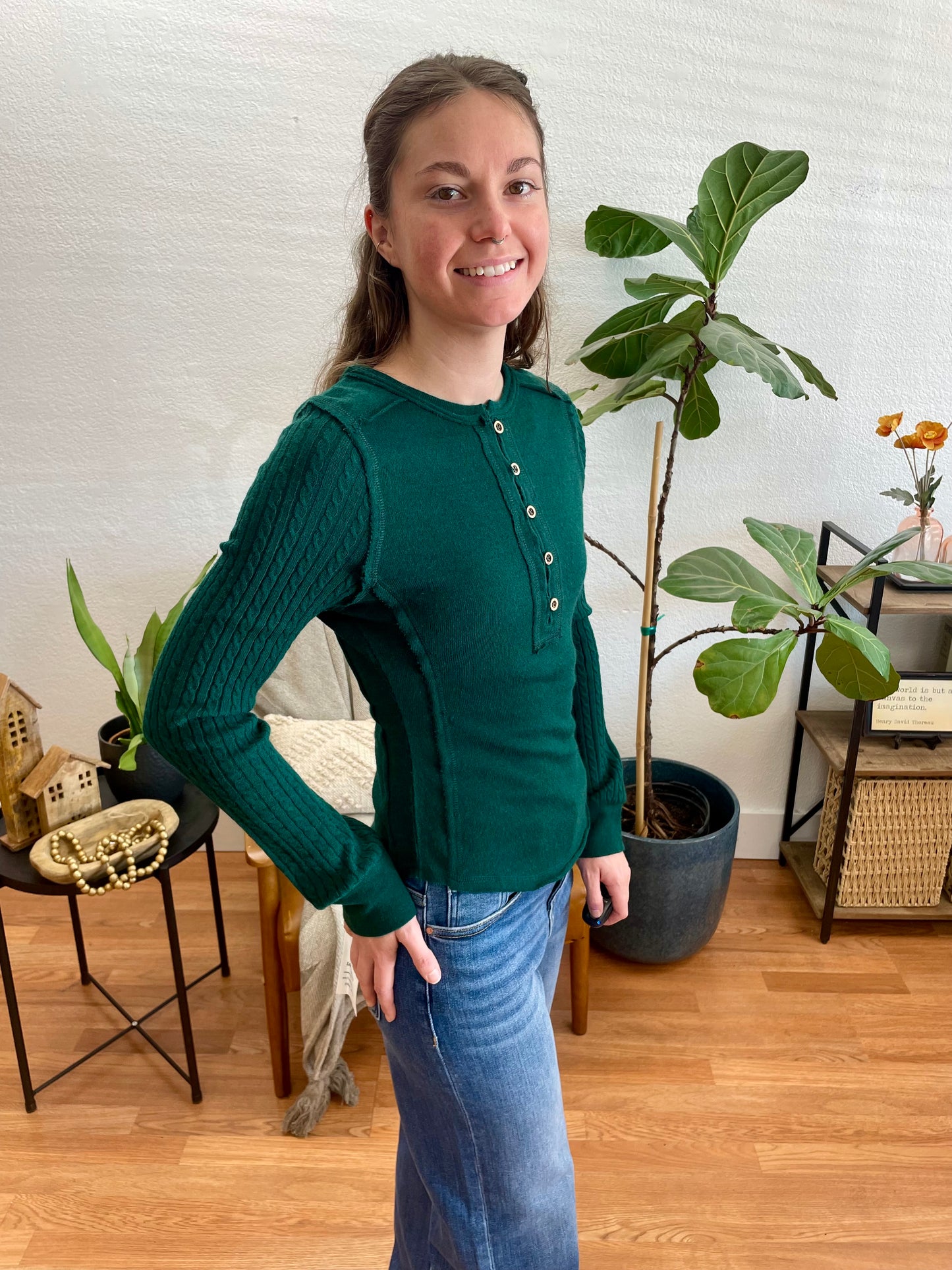 Forest Knit Sleeve Top