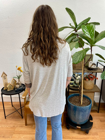 Light Gray Basic Crew Neck Tee - Terra Cottage