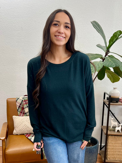 Hunter Green Soft Crew Neck