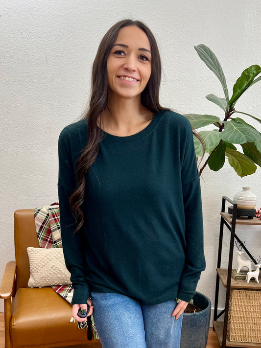 Hunter Green Soft Crew Neck