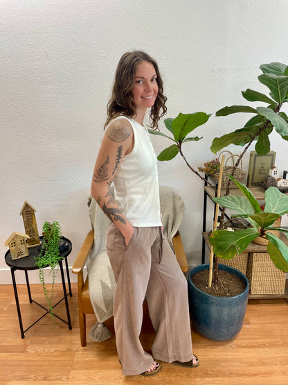 Mocha Lightweight Tencel Pants
