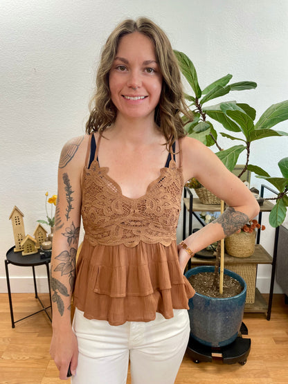 Caramel Peplum Cami