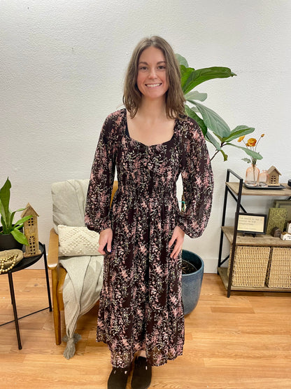 Red Sweetheart Floral Dress