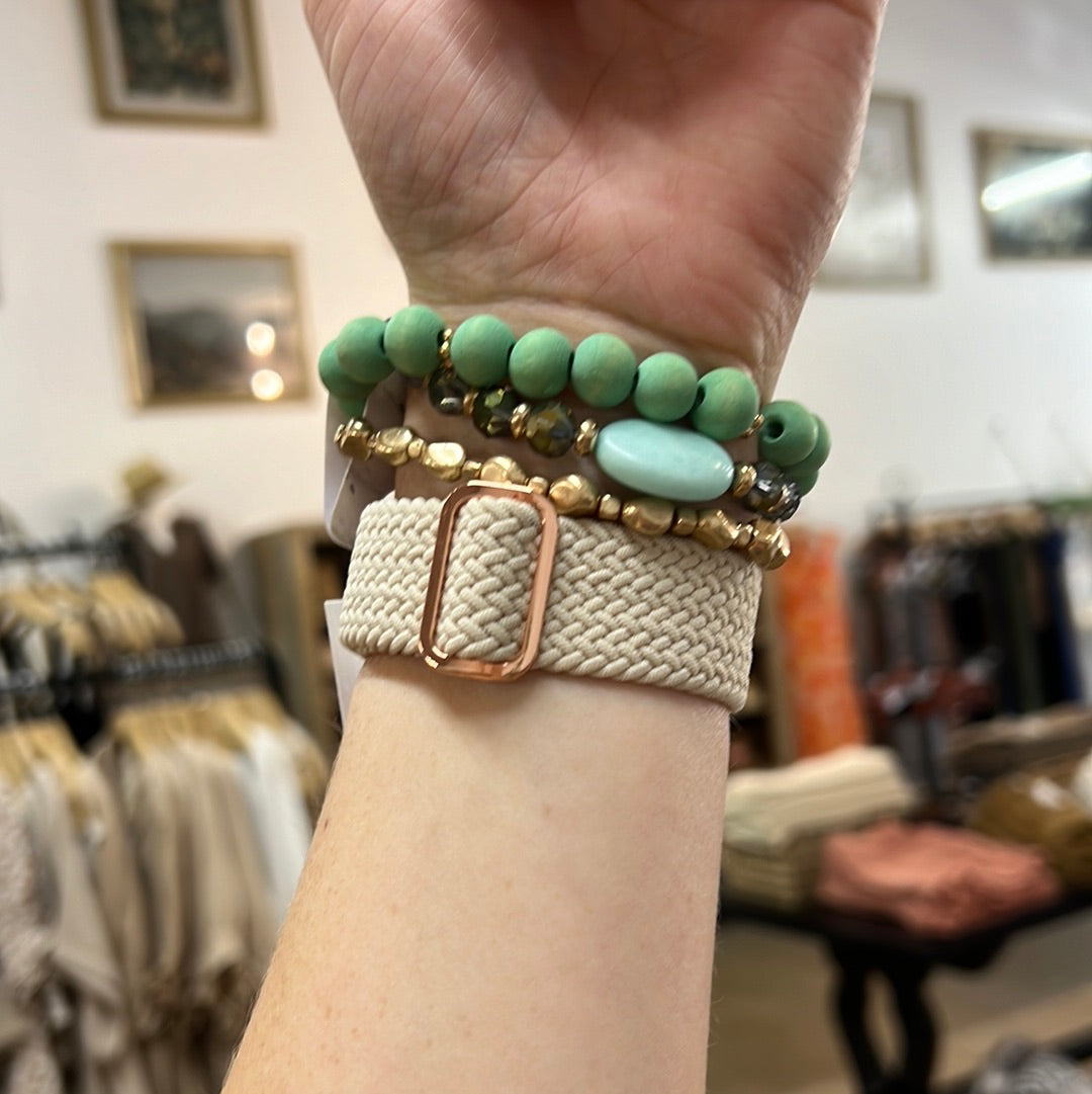 Mint Chunky Bracelet Set