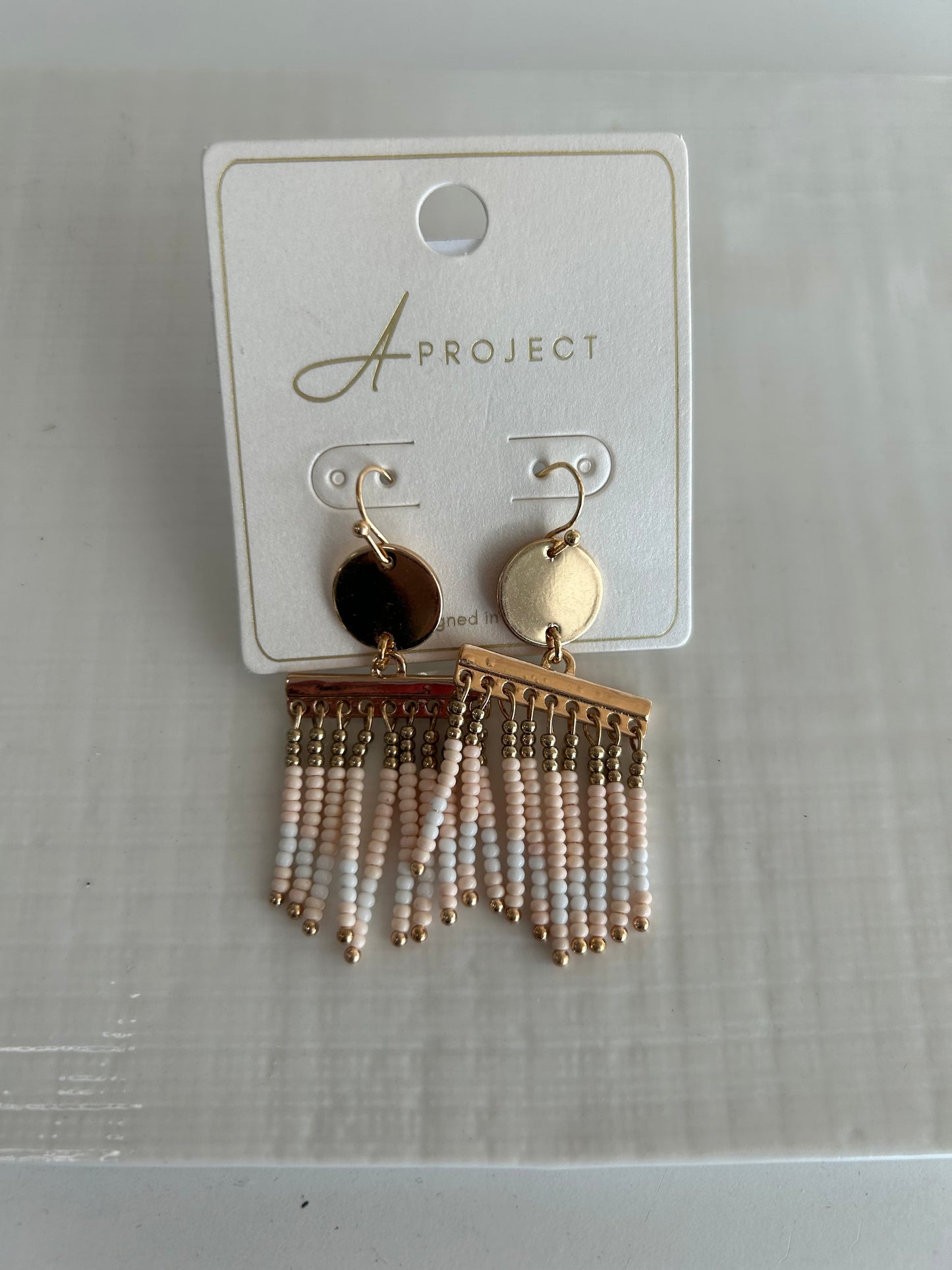 Seed Beaded Fringe Drop Earrings