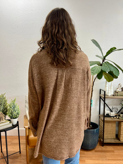 Brown Soft Everyday Shacket