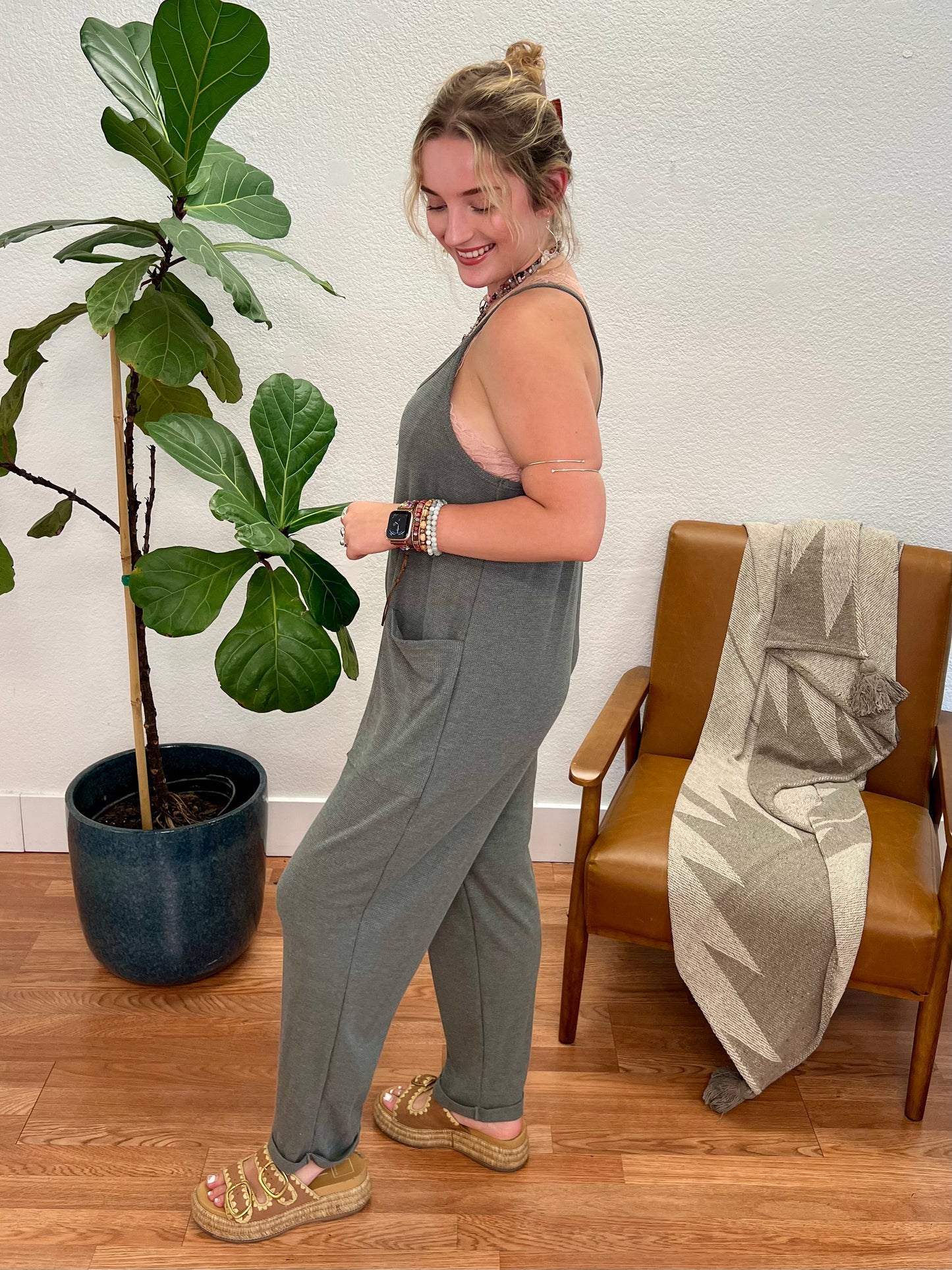 Olive Cami Relaxed Jumpsuit