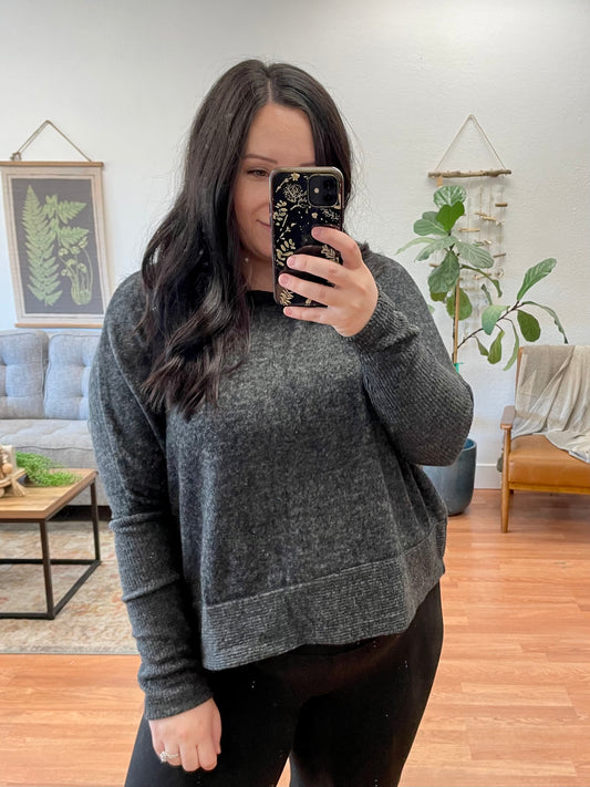 Black Brushed Dolman Sweater