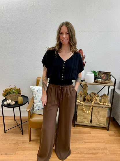 Chocolate Stretch Waist Pants